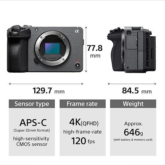 Sony Cinema Line FX30 with XLR Handle | Super 35 | 4K 120P | S-Cinetone | Dual Base ISO | Compact Camera for Filmmaking (ILME-FX30) - cambuy-lives Sony Cinema Line FX30 with XLR Handle | Super 35 | 4K 120P | S-Cinetone | Dual Base ISO | Compact Camera for Filmmaking (ILME-FX30) - cambuy-lives
